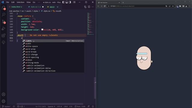 Html, CSS & JS Rick Sanchez Face Effects смотреть онлайн