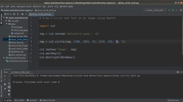 Draw a Circle and Text on an image using OpenCV смотреть онлайн