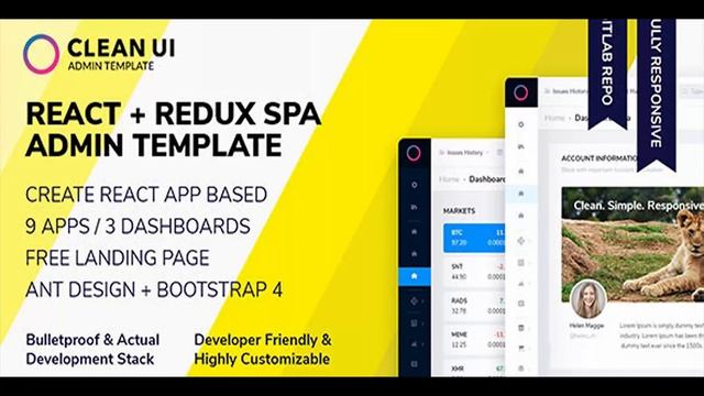 Clean UI — React Redux Admin Template | Themeforest Website Templates and Themes смотреть онлайн