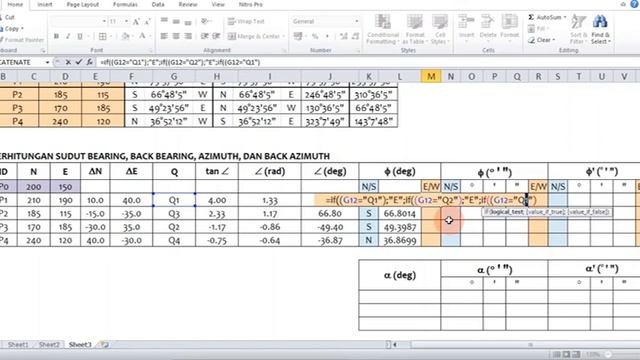 #4 Azimuth and Bearing MS Excel Computation (Perhitungan Bearing&Azimuth Menggunakan MS Excel) смотреть онлайн