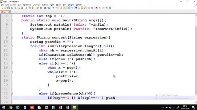 Java DS 18 - Infix to Postfix Conversion - Java Program смотреть онлайн