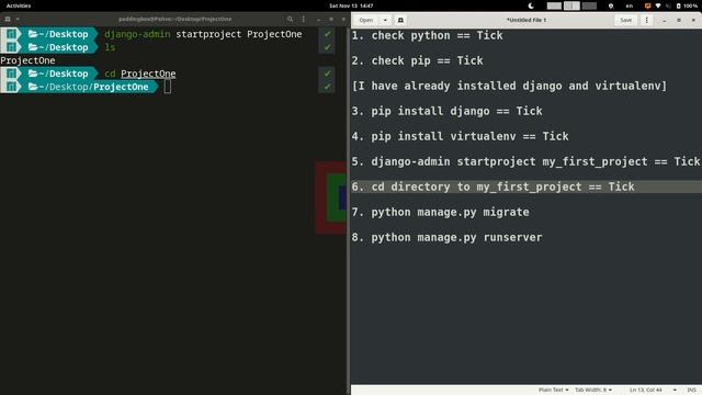 How to install django and create a django project in linux. смотреть онлайн
