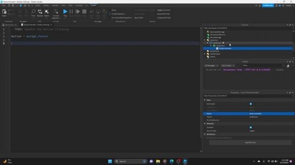 How to Script a Text Button Gui & Button Handler | ROBLOX Studio
