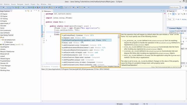 [FR][Partie 1] Tutoriel Java Swing GUI : Créer sa première fenêtre смотреть онлайн
