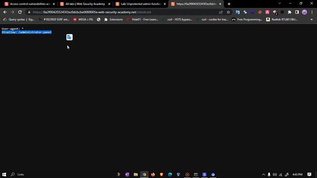 Unprotected admin functionality in hindi | Portswigger | Access control Lab 1 смотреть онлайн