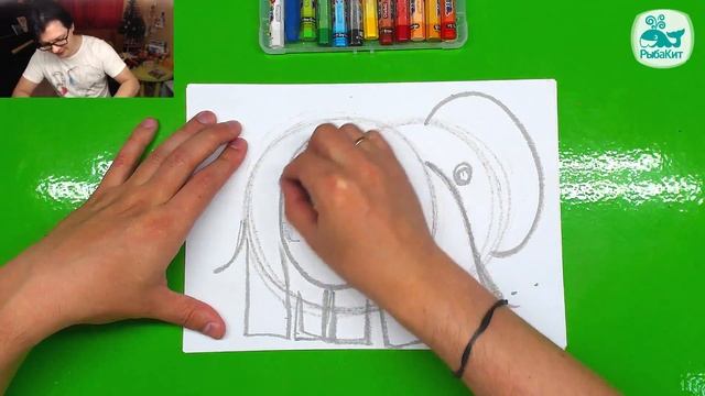 Как нарисовать СЛОНА смотреть онлайн