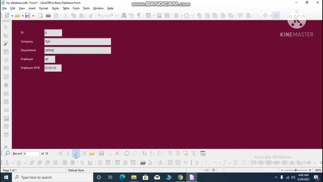Libreoffice Base -Forms, Create Form,Use wizard to Create Form, Form editing,Record entry & Delete смотреть онлайн