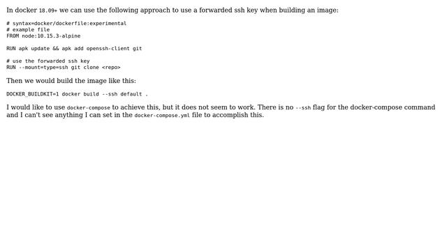 Unix & Linux: Forwarding ssh key using docker composer-compose смотреть онлайн