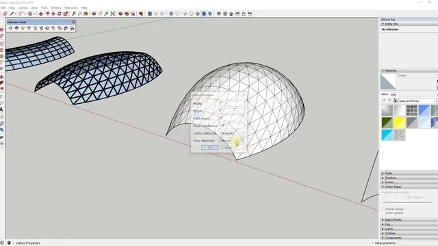 SKETCHUP EXTRUDE TOOLS TUTORIALS (EP2) - Extrude Edges By Rails To Lattice - EASY GLASS ASSEMBLIES