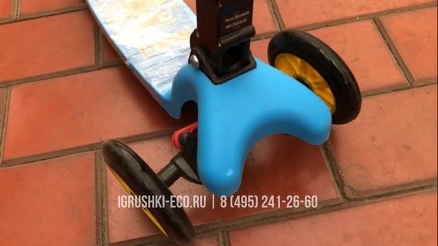 Детский самокат ScooTer mini голубой. ВИДЕО ОБЗОР смотреть онлайн