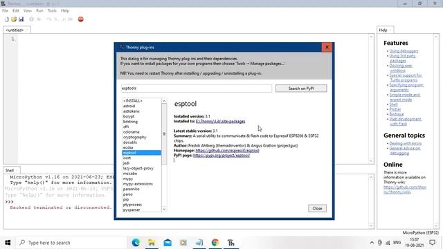 MicroPython Setup On Esp32|Thonny IDE