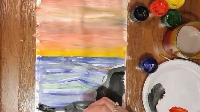 Как нарисовать морской пейзаж. смотреть онлайн