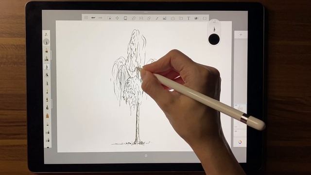 2 день челленджа. Рисуем дерево - березу. Программа SketchBook смотреть онлайн