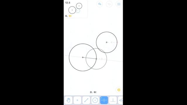 Euclidea - 12. Mu (Мю) - 12.5 - Окружность, касающаяся двух окружностей - 4 Stars смотреть онлайн