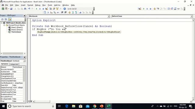 Automatically save & show msgbox with if condition before close workbook || msgbox in excel vba смотреть онлайн