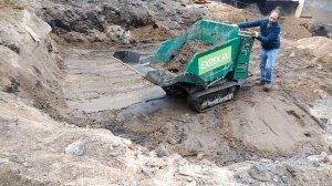 Минидумпер EXREX 1000В. Откопали котлован на 1,5м без экскаватора.