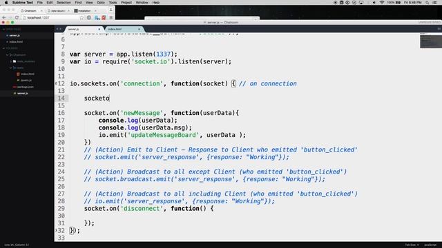 Node + Sockets - Walkthrough Simple Chatroom App смотреть онлайн