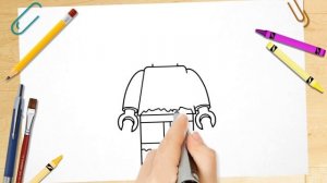 How to Draw LEGO Police Officer | Kids Learn Colors