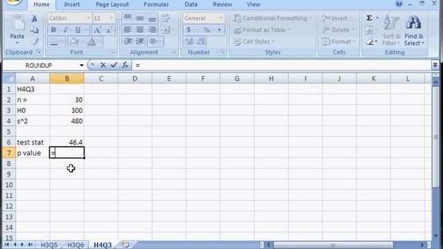 H4Q3: Chi-square test of variance in Excel, with p-value calculation смотреть онлайн