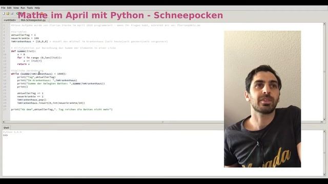 Mathe im April - gelöst mit Python: "Die neuen Schneepocken" (Simulation einer Pandemie) смотреть онлайн