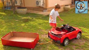 Манкиту Милан и Папа делаем прицеп для красной машинки. МанкиТайм Kids Show