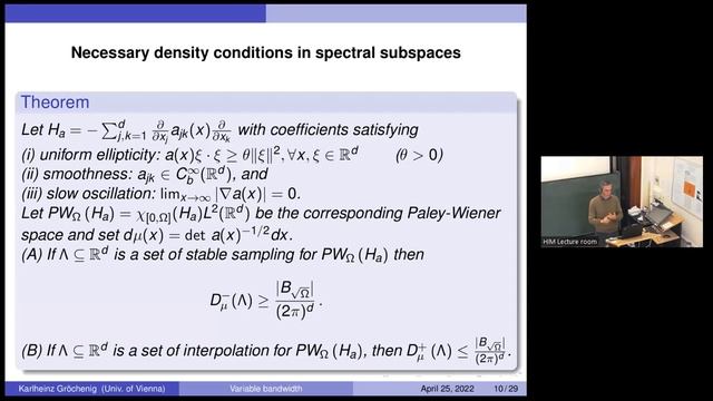 Karlheinz Gröchenig: Variable bandwidth and sampling theorems смотреть онлайн
