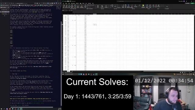 Advent of Code 2022 in Excel - Day 1 - 1443/761, 3:25/3:59 смотреть онлайн