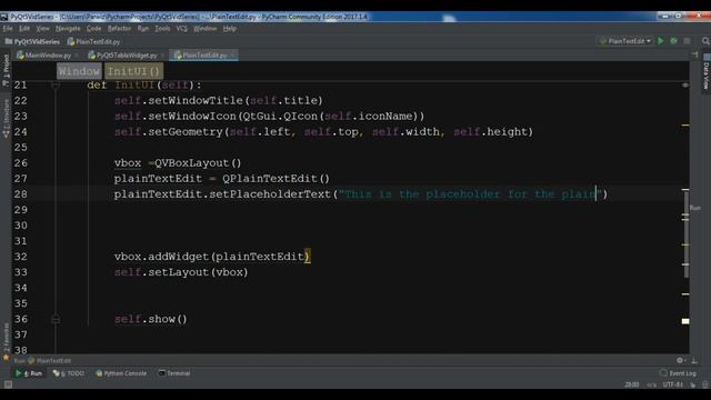 QPlainTextEdit Example In PyQt5 смотреть онлайн