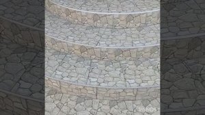 Крыльцо.ступени полукругом с обыкновенной плитки.