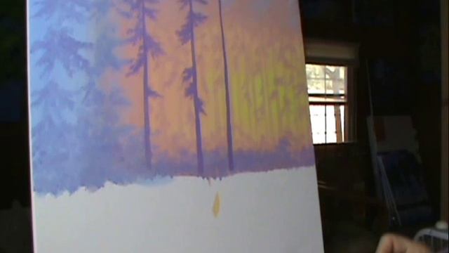 Как рисовать лес 6 на закате с акрилом на холсте смотреть онлайн