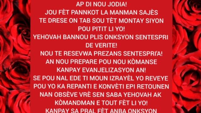 SAKRIFIS YEHOSHUA SE ON PERL GRAN PRI!VIN MANJE E BWÈ SIBSTANS SENT LI YO!7ÈM JOU 3 ÈM MWA-05/12/23 смотреть онлайн