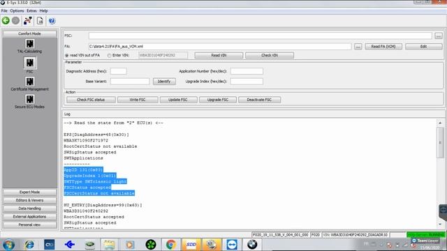 BMW. Adding FSC code into EPS for Servotronic S216A смотреть онлайн
