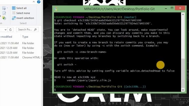 git checkout to particular commit | switching branches (Hindi) смотреть онлайн