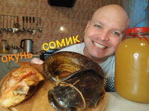 МУКБАНГ сом г/к и морской окунь г/к / ОБЖОР рыбный день