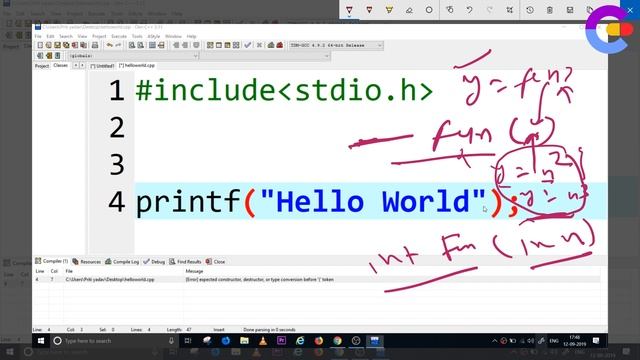 C language Lecture -4 | Hello World Program | Printf() Function | Library Files and Header Files смотреть онлайн
