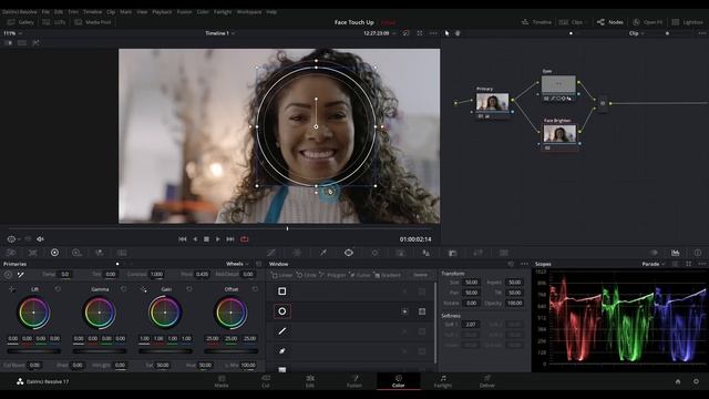 How to Touch Up a Face in DaVinci Resolve - DaVinci Resolve Color Grading Tutorial смотреть онлайн