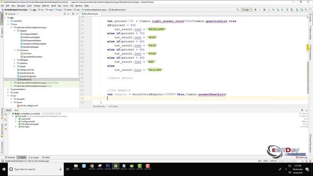 Kotlin Android Tutorial - Multichoices Quiz App part 4 Show Result and Finish Game смотреть онлайн