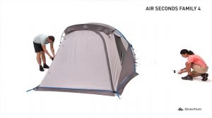 Установка кемпинговой палатки AIR SECONDS FAMILY 4 (Монтаж надувной палатки Quechua) | Декатлон