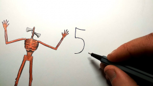 Как нарисовать Сиреноголового из Цифры 5