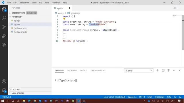 TypeScript Tutorial | Template String смотреть онлайн