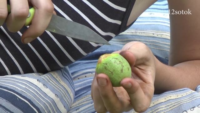 Как чистить зеленые орехи ножом смотреть онлайн