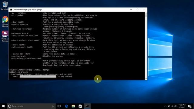 how to install django from command prompt with pip in windows 10 смотреть онлайн