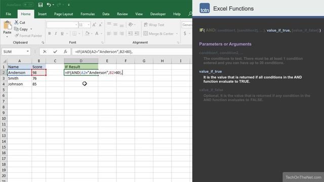 How to use the IF function with the AND function in Excel смотреть онлайн