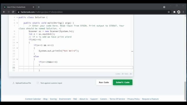 Hacker Rank - If or Else in java смотреть онлайн