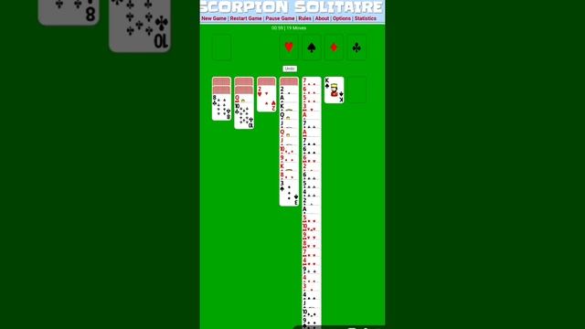 Scorpion Solitaire on cardgames.io смотреть онлайн