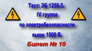 БИЛЕТЫ по Электробезопасности IV группа выше 1000 В. Билет 10.