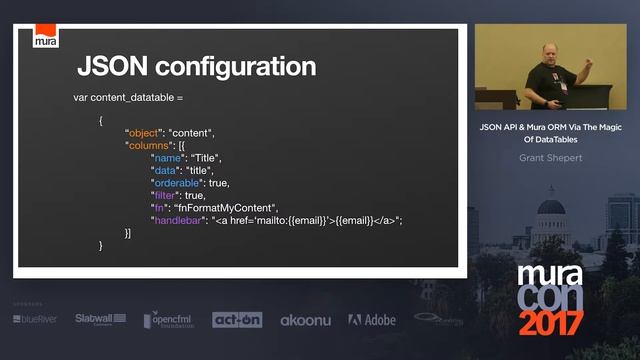 JSON API & Mura ORM via the Magic of DataTables | Grant Shepert | MuraCon 2017 смотреть онлайн