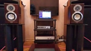 Fostex GX-100 + A&E Technical Research DCA-400
Напрямую с ЦАПа Auraliс Vega.
До задней стены 1 метр.