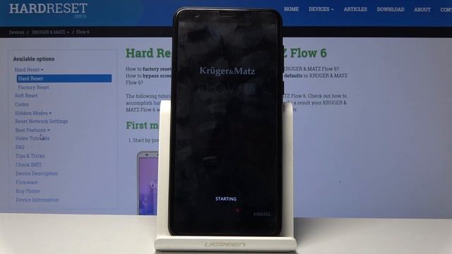 How to Hard Reset KRUGER & MATZ Flow 6 - Bypass Screen Lock смотреть онлайн