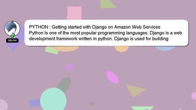 PYTHON : Getting started with Django on Amazon Web Services смотреть онлайн